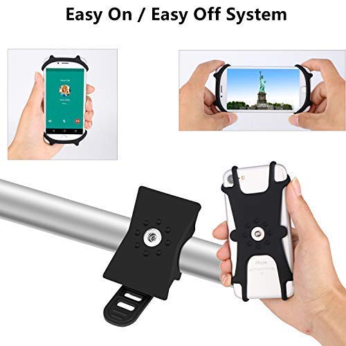 Soporte Movil Bici [2020 Diseño Desmontable], Toolove Bicicleta Soporte de Teléfono 360° Rotación, Anti Vibración Prevención, Soporte Universal Manillar de Silicona para 4.5-6.5 Inch Smartphones