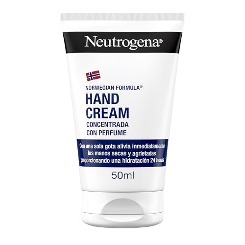 Fórmula Noruega Crema de Manos Concentrada con Perfume (50 ml), crema manos reparadora con glicerina y vitamina E, para pieles sensibles y manos muy secas