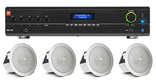 (4) JBL 3″ 15w 70v in-Ceiling Speakers+JBL Amplifier for Hotel/Office/Diner