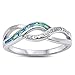 Oxford Diamond Co Lab Created Blue Opal Twisted Band Infinity .925 Sterling Silver Ring Size 10