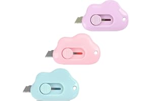 LIAOGO Mini Box Cutters, 3 Pack Retractable Letter Opener, Mini Box Opener Envelope Slitter, Small Package Opener Cutter
