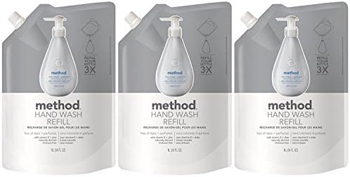 (3 Pack) Method Gel Hand Wash Refill Pouch, Go Naked Scent, 34 oz
