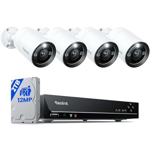 REOLINK 12MP Wired Security Camera System 4pcs RLK8-1200B4-A