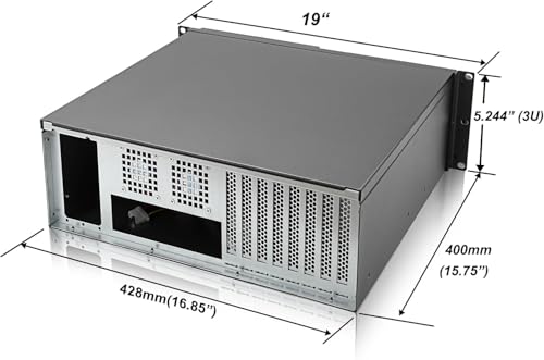 RackChoice 3U Server Chassis Rackmount Case with 3x5.25+4x3.5 Support ATX/MATX/MiniITX M/B and SFX Power Supply, dust Filter Bracket infront Easy maintenace