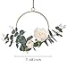 Dolicer Floral Hoop Wreath, Geometric Wire Round Triangle Square Hoop Frame of Artificial Rose Flower and Eucalyptus Vine Wreath for Wedding Backdrop Wall Decor Geometric Wire Wall Decor, Pack of 1