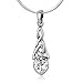 Chuvora 925 Sterling Silver Triquetra Celtic Knot Gemstone Heart Endless Love Pendant Necklace, 18