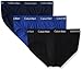 Calvin Klein Men's Underwear Cotton Stretch 3 Pack Briefs, Black/Blue Shadow/Cobalt Water, X-Large