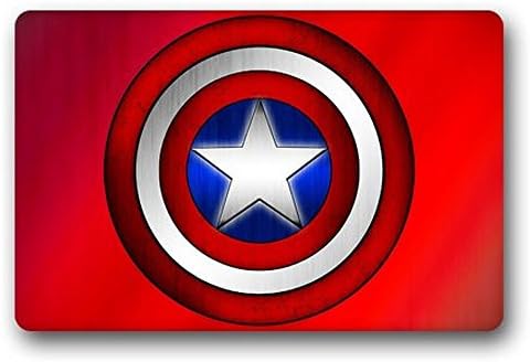 Homie Design(TM) Captain America Shield Custom Outdoor Indoor Doormat Design Machine-Washable Rubber Doormat Kitchen Decor Floor Mats Rugs 23.6 X 15.7 Inches
