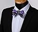 SetSense Men's Plaid Jacquard Woven Self Bow Tie Set One Size Purple/Navy Blue