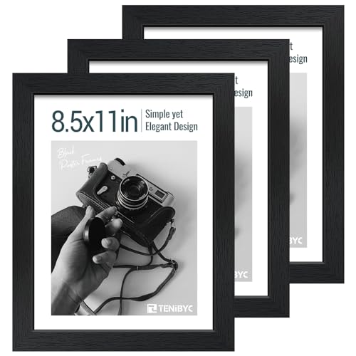 TENIBYC 8.5 11 Picture Frame Black Wood