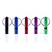HWYDTGS COMUSTER 5pcs Hiking Camping Survival Aluminum Whistle with Key Chain Emergency Whistles of Multiple Colors, Black/Blue/Red/Purple/Green