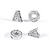 NBEADS 156 Pcs Rhinestone Slide Beads, Alloy Alphabet A-Z Alphabet Letters Beads for DIY Bracelet Wristbands Necklace Choker Jewelry Making
