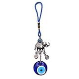 Afco Turkish Blue Evil Eye Keychain Car Keyring Hamsa Hand Elephant Pendant Bag Charm (3#)