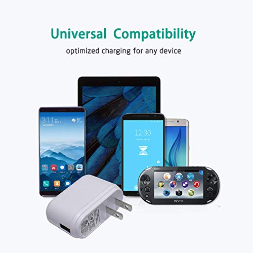 USB Charger and Plug Adapter with USB Cable for Electric Massager, Media MP3 MP4 Player (5V 550mA)