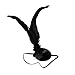 Sultry Black Feather Plume Pirate Queen Sequined Eye Patch