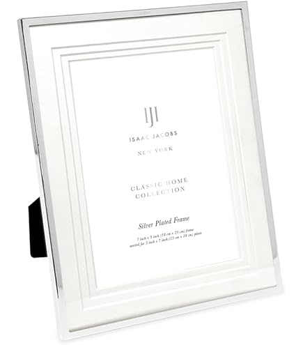 アクセサリー have a good time FRAME TOP SILVER Amazon.com - Isaac Jacobs 7x9 (Matted 5x7) Silver Metal Picture