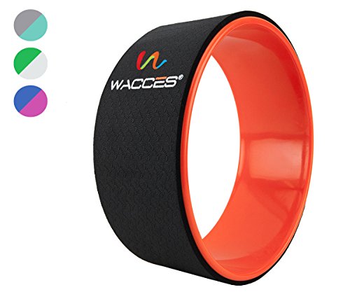 Wacces Yoga Wheel 13″ for Stretching, Comfortable Support for Yoga Poses and Backbends, Improving Flexibility and Balance, Back Opener, Relive Back Aches Black/Orange