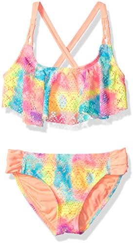 Angel Beach Big Girls' Swim Paradise Ombre Bikini Set, Multi, 12