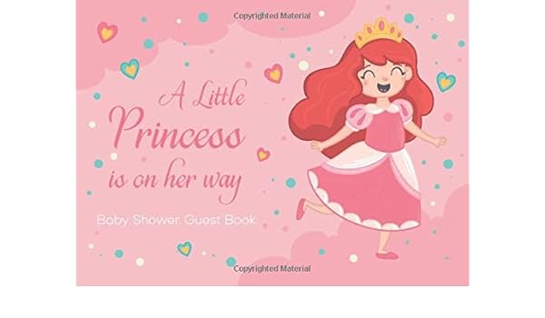 A Little Princess Is On Her Way Baby Shower Guest Book Celebration Princess Welcome Baby Keepsake Book Wishes Message Book Gift Log Recorder Decoration Supplies Baby Shower