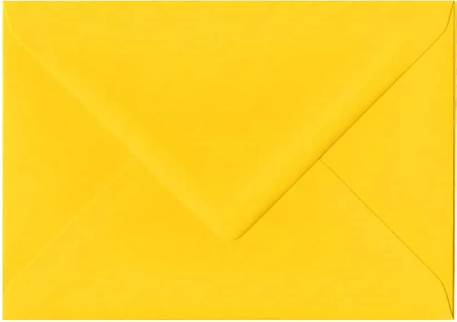 C5 Coloured envelopes for A5 Greeting Cards Christmas Cards Wedding Invitation Crafts 162x229mm- Pack of 40 envelopes (Golden Yellow)
