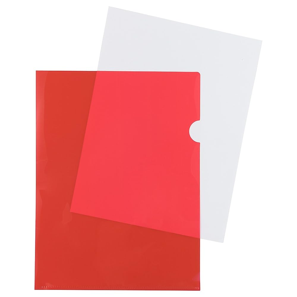 JAM PAPER Plastic Sleeves - Letter Size - 9 x 11 1/2 - Light Red/PinkProject Pockets - 12 Page Protectors/Pack
