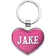 Metal Keychain Key Chain Ring Pink I Love Heart Name J-K - Juliana