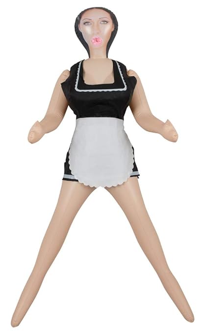 You2Toys My French Maid - lebensechte Liebespuppe mit schwarzem Haar, aufblasbare Sexpuppe mit 3 Öffnungen für gefühlsechten 
