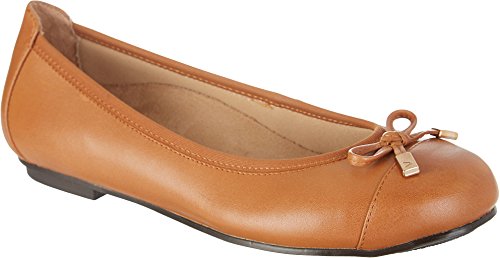 Vionic Women's Ballet Flat Spark Minna Shoes Tan Orthaheel Technology SZ 9