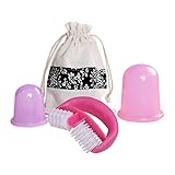 De.De. Anti Cellulite Cup Set with Cellulite Massager - Vacuum Suction Cup for Cellulite Treatment Cellulite Remover - Silicone Suction Cup Set for Cupping Therapy (2 Cups + 1 Massage Roller)