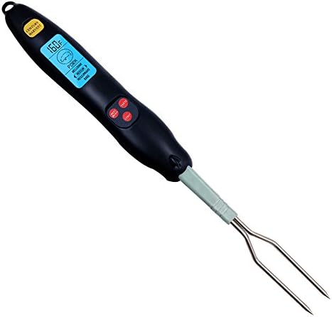 Digital Meat Thermometer with Long Fork, DIWENHOUSE Instant Read Cooking Thermometer with LED Screen and Ready Alarm, Perfect Tool for Kitchen Outdoor BBQ and Grilling