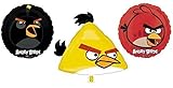 3 Angry Birds Mylar Balloons - Angry Bird Foil Balloon Bouquet