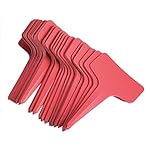 LIPOVOLT 50X Thicker Plastic T-Type Plant Shrub Tree Labels Tags Markers 10cm x 6cm Red