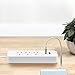 GLOBE Designer Series 6ft 3-Outlet USB Surge Protector Power Strip, 2x USB Ports, Surge Protector, White Finish,78251