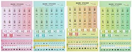 Arulinmz Warm Fashion Ways Rainbow Gradient Color Index Tabs Calendars Planner Mark Stickers Diary DIY Album Decoration Practical Material