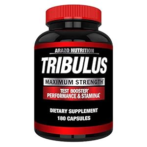 Tribulus Terrestris 1500mg Extract Powder - Testosterone Booster with Estrogen Blocker - Arazo Nutrition - 180 Capsules