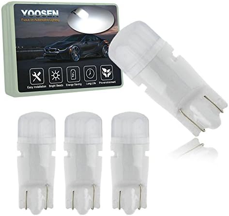 YOOSEN Ceramics Interior / Exterior LED Light Super Stable and Bright Bulb 168 175 194 2825 W5W Size White Color (Pack of 4)