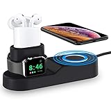 ROITON for Apple Watch iWatch Charger Stand, 4 in 1 Phone Charging Stand Dock Holder for iPhone, Apple Watch Series 4/3/2/1 & AirPods, Charge Station for iPhone Xs Max/Xs/Xr/X/8/8 Plus