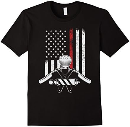 Mens barber USA American Flag T-Shirt 2XL Black