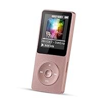 8GB MP3 Player, AGPTEK A02 70 Hours Playback,Music Player with FM Radio/Voice Recorder for Sport, Expandable Up to 128GB, Rose Gold