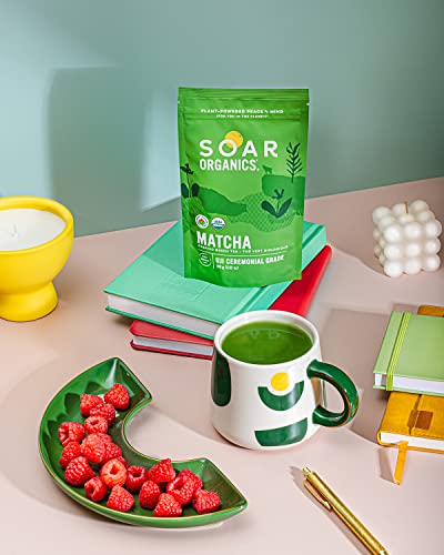 Soar Organics - Uji Ceremonial Grade Matcha Green Tea Powder - Authentic Japanese First Harvest (100g)