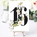 FLUYTCO Table Numbers for Wedding Reception and Decoration – 1 to 30 Double Sided Floral Cards - 4x6 for Banquet, Birthday, Catering, Party and Other Events – Centerpiece Decor