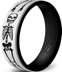 Knot Theory Skeleton Silicone Ring for Men and