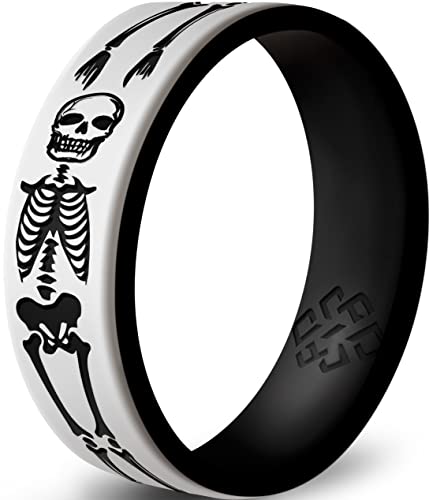 Knot Theory Skeleton Silicone Ring for Men and