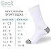 SockMeOne | Mens 10 Pack of White Crew Socks. Moisture, White, Size Medium