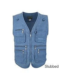 LUSI MADAM Chaleco de popelina con bolsillos para hombre para viajar, hacer deportes o actividades al aire libre