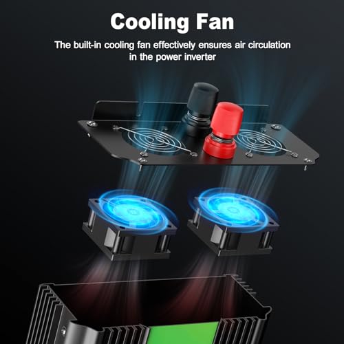 3000W Power Inverter,Peak Power 6000W 12V DC to AC 110V120V,Remote Control with 2AC Outlets and 2.4USB Port,LCD Display for Power Converter,Outdoor Activities,Emergency,Vehicles Truck RV Solar System