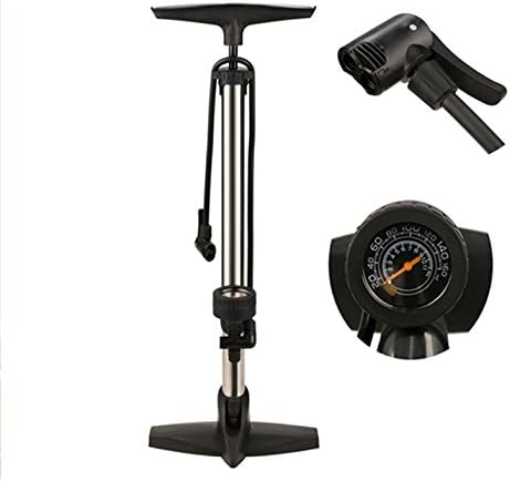 Qulista Bicycle Pump Track Pumps Floor Pump with Flexible Hose Pressure Gauge and Large Chamber A Twin-valve Head 160psi (UK STOCK)
