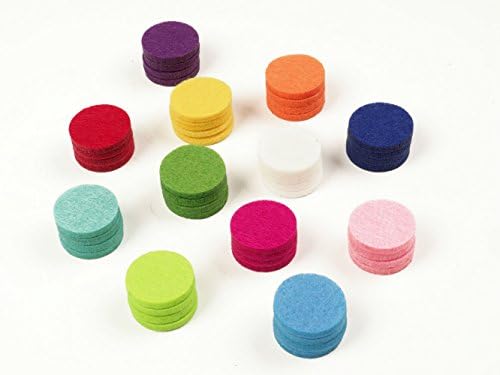 48 Pcs Aromatherapy Essential Oil Diffuser Locket Necklace Refill Pads by Cammassia | 22mm Replacement Felt Pads for 30mm Aroma Diffuser Pendant Necklace 12 colors