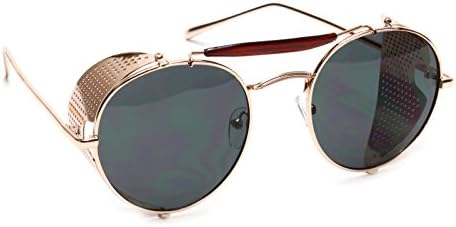 Steampunk Sunglasses Side Shield Goggles Metal Round