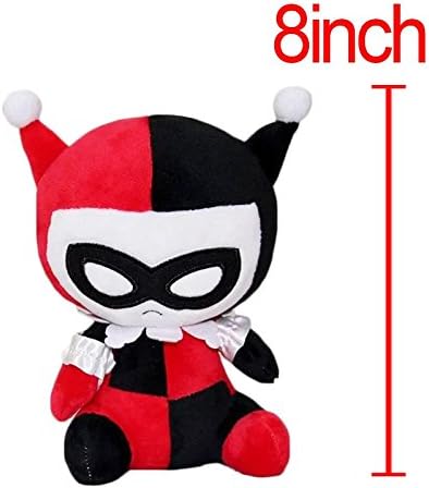 New Brand Harley Quinn Red Black Plush Doll Soft Stuffed Toys Kids Gift 20CM